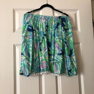 Lilly Pulitzer Enna top with pom pom bottom XXS